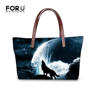 Moon Light Wolf Casual Women's Handbags