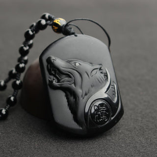 Obsidian Wolf Necklace