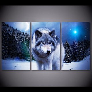 Snow Wolf Moon Wall Art