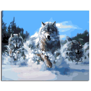 Abstract Wolf Framed Picture Painting