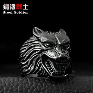 Super Cool Wolf Biker Man Ring