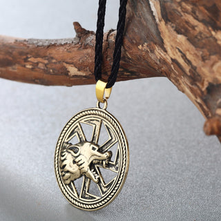 Amulet Wolf Totem Charm Pendant Necklace