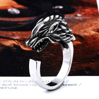 Ice Wolf House Stark Opend Ring