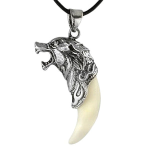 Brave Wolf Tooth Spike Pendant Necklace