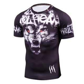 Printed Wolf Compression Base Layer T-shirts