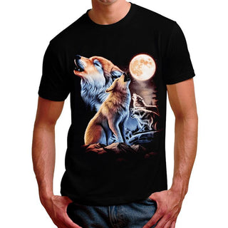 Fashion Short Sleeve Wolf Men T-shirt