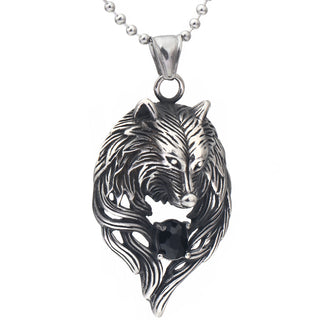 Fashion Stainless Steel Wolf Head Necklace