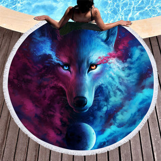 Wolf Printed Microfiber Beach Towel