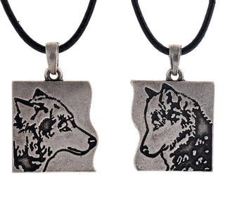 Slavic Couple Wolf Lover Necklaces