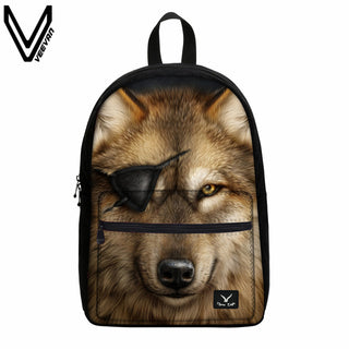 One Eyed Wolf Canvas Backpacks