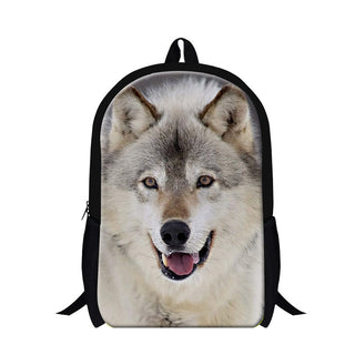 Wolf Print Rucksack Travel Bagpack