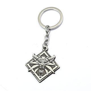 Metal Wolf Head Keychain