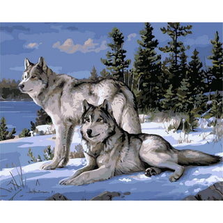 No Frame Wolf Kits Painting